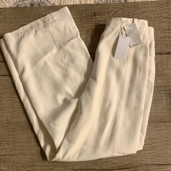 3.1 Phillip Lam Sateen Overlap Pants in Cream. - Picture 14 of 15
